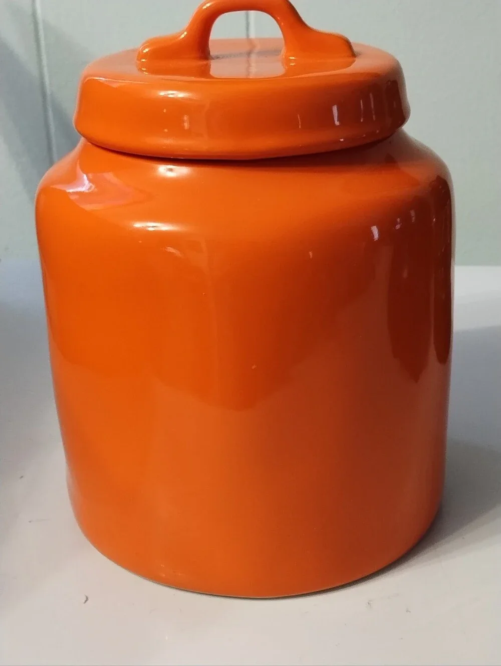 New Rae Dunn Chubby Orange CANDY CORN Ceramic Canister